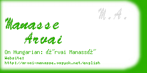 manasse arvai business card